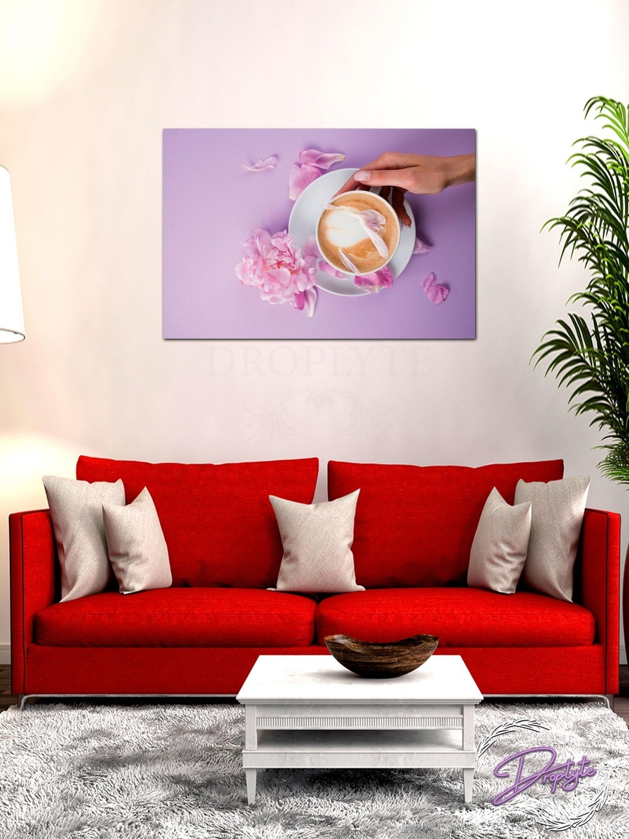 Coffee Cup in Hand Decorative Wall Art, 60cm x 40cm