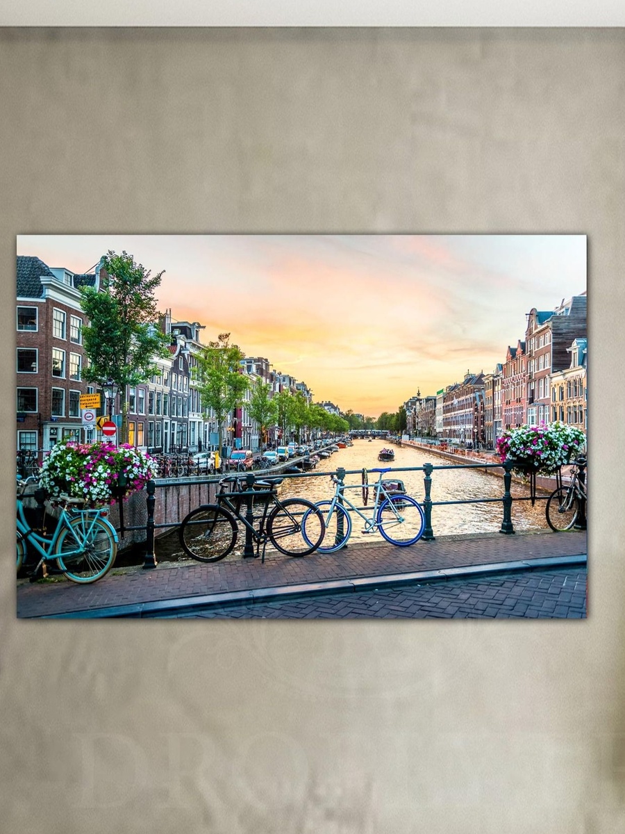 Bicycles on Bridge 3D Decorative Wall Art Wall Decor Card Board 60cm x 40cm