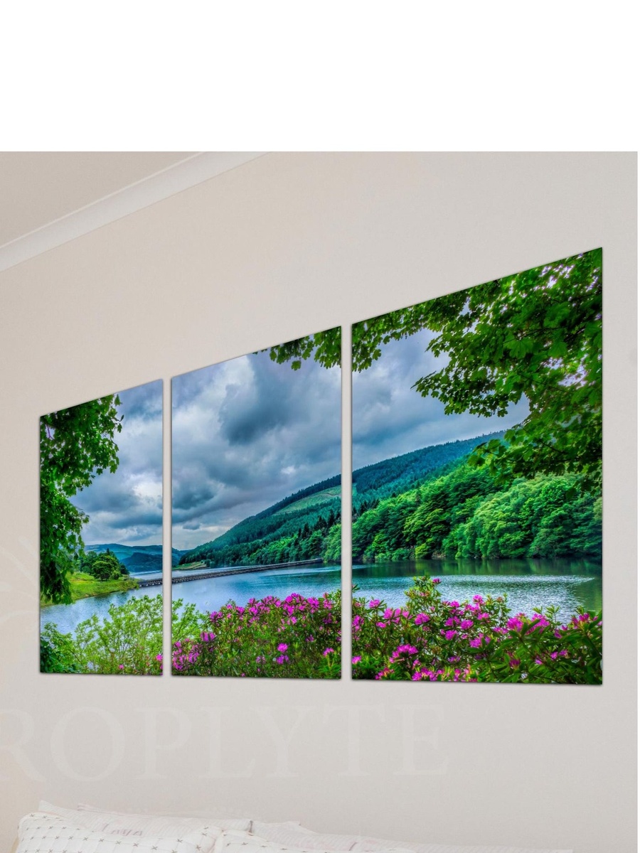 3-Piece Mountain Landscape Greenery Decorative Wall Art, 120cm x 60cm