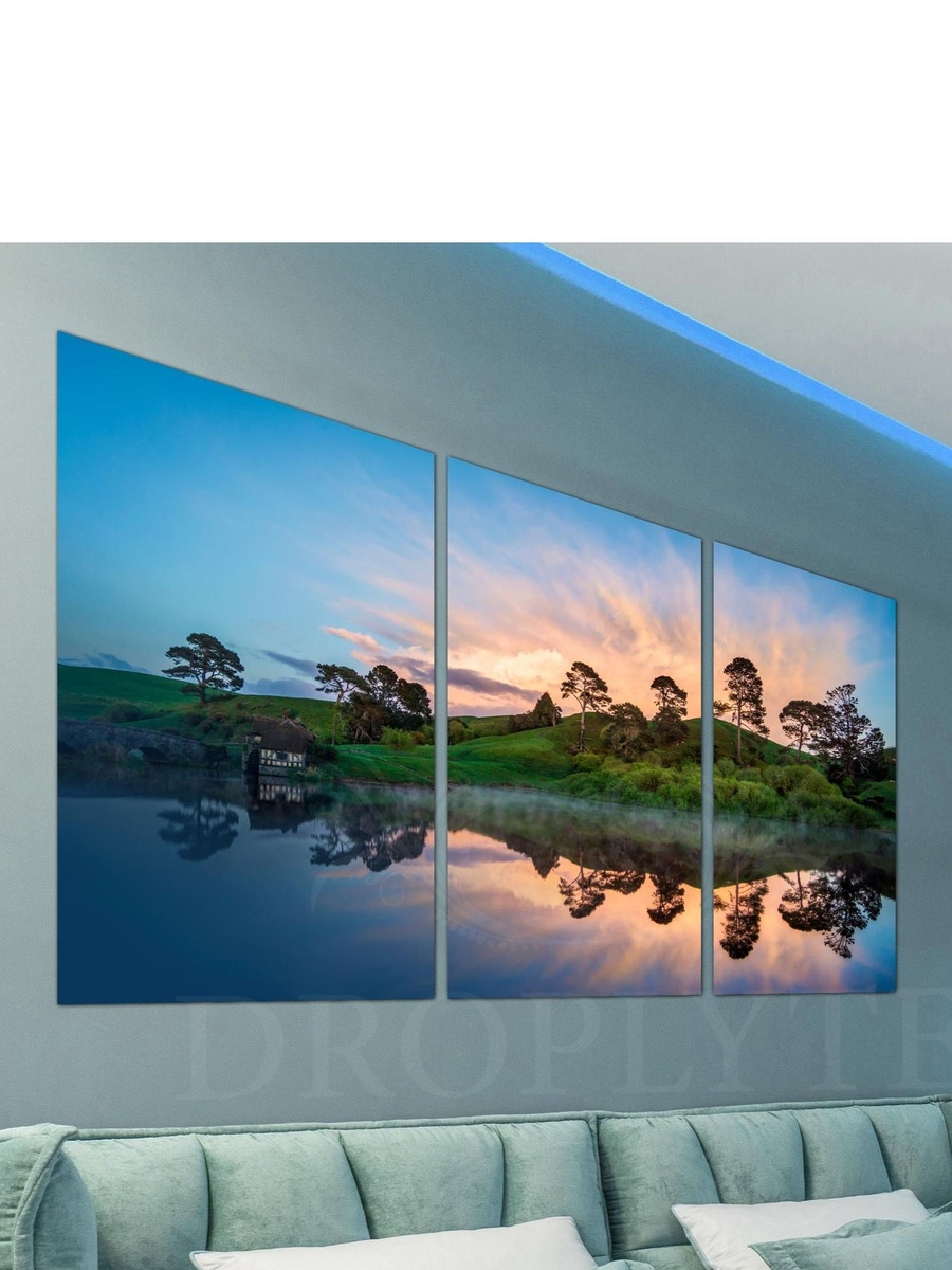 3-Piece The Reflection of Trees and Mountains Decorative Wall Art, 120cm x 60cm