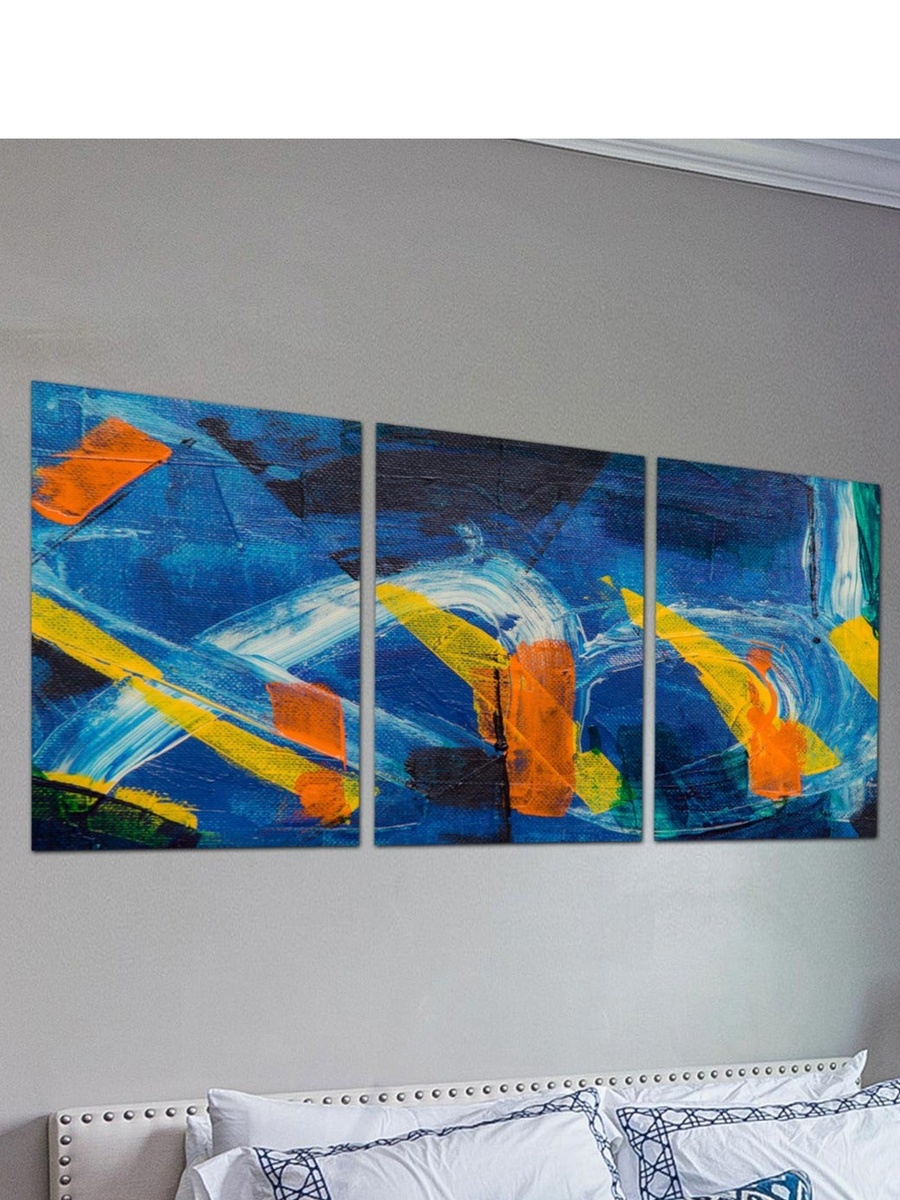 3-Piece Framed Canvas Abstract Painting Wall Art, 120cm x 60cm