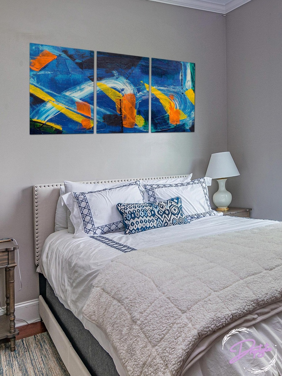 3-Piece Framed Canvas Abstract Painting Wall Art, 120cm x 60cm