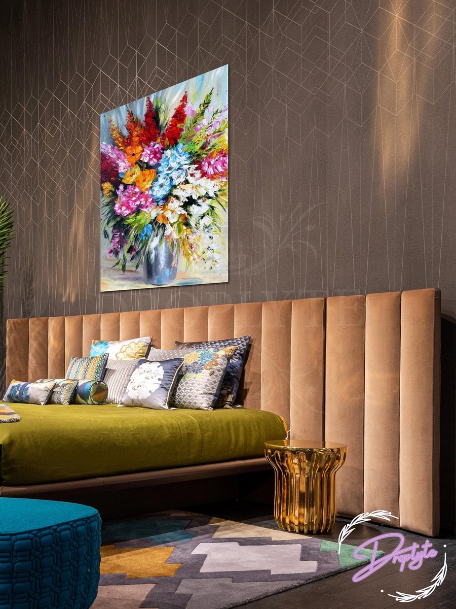 Colorful Flowers Abstract Painting Decorative Wall Art, 30cm x 40cm