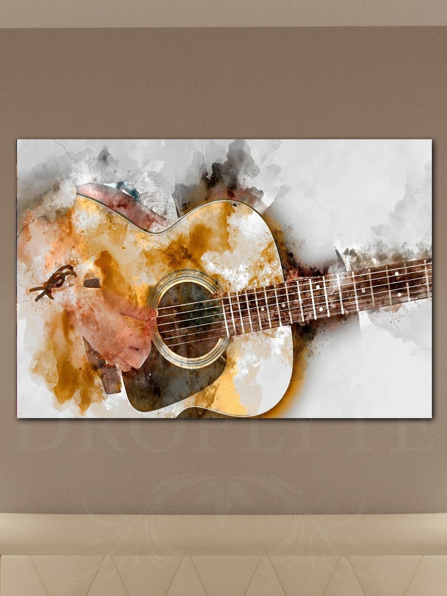 Abstract Guitar 3D Painting Decorative Wall Art, 60cm x 40cm