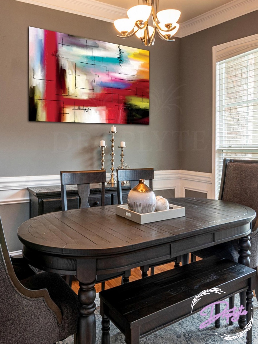 Beautiful Abstract Wall Art Canvas with Wooden Frame, 60cm x 40cm