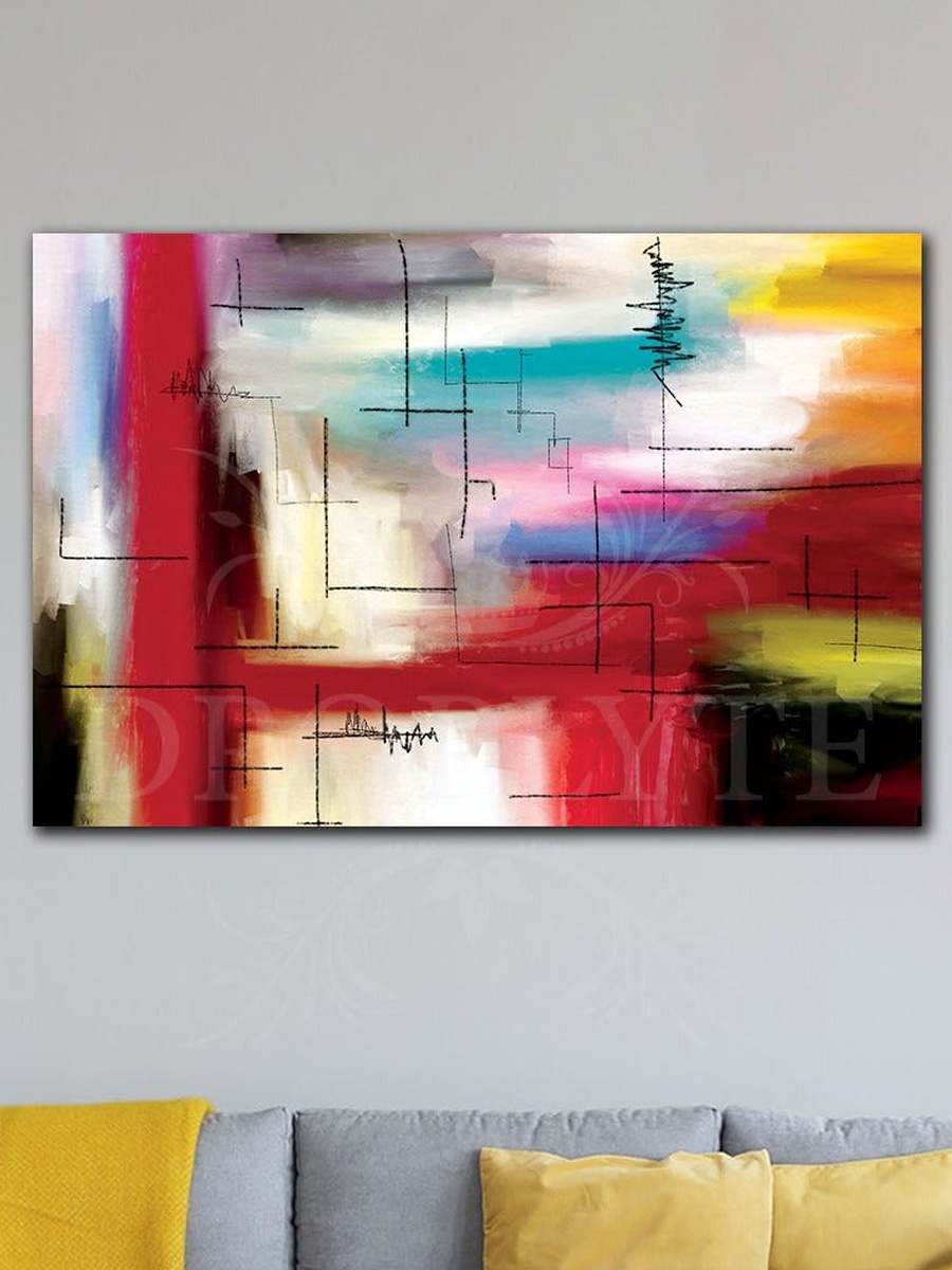 Beautiful Abstract Wall Art Canvas with Wooden Frame, 60cm x 40cm