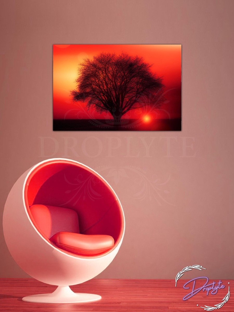 3D Dark Tree digital Painting Decorative Wall Art, 60cm x 40cm