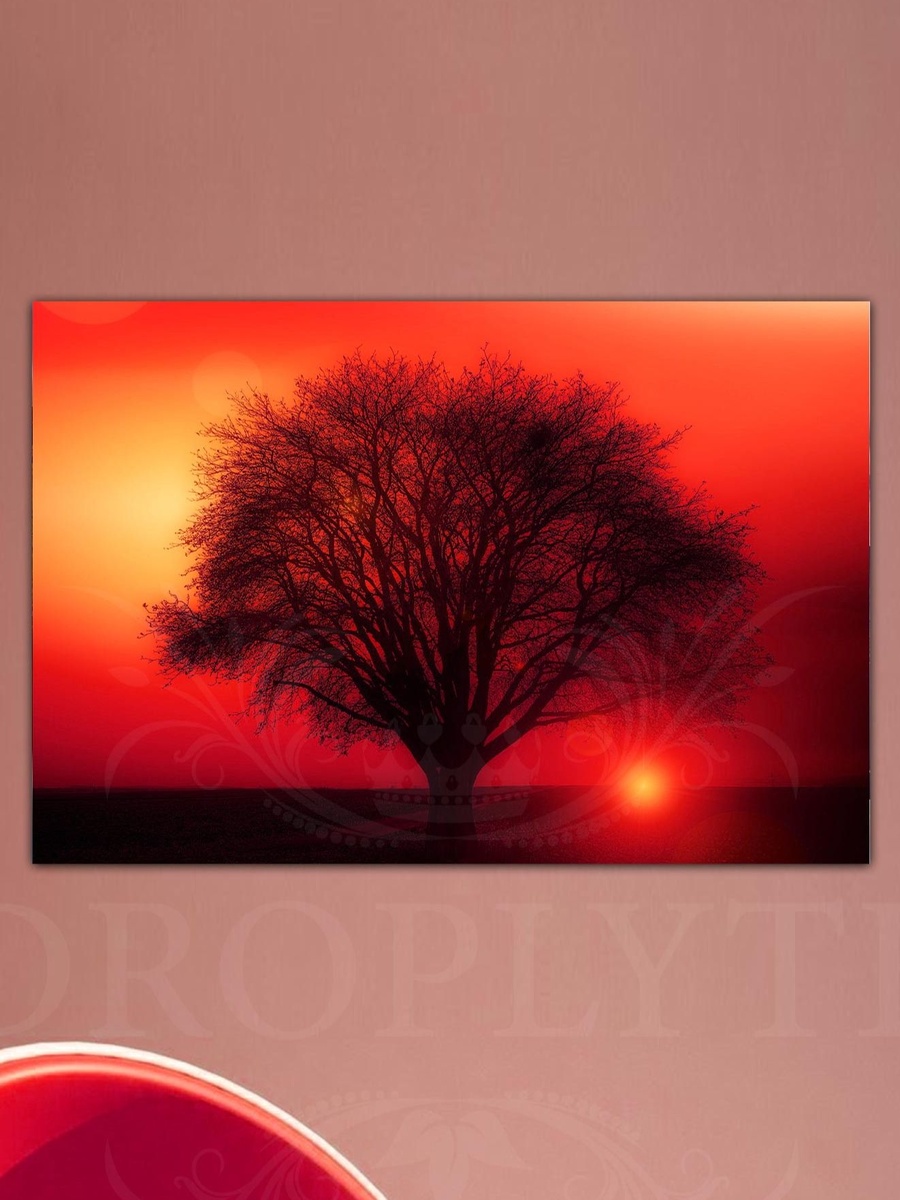 3D Dark Tree digital Painting Decorative Wall Art, 60cm x 40cm