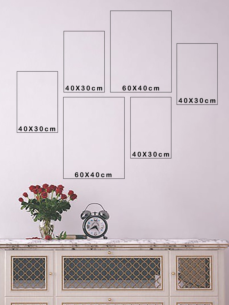 Set Of 6 Framed Canvas Wall Art