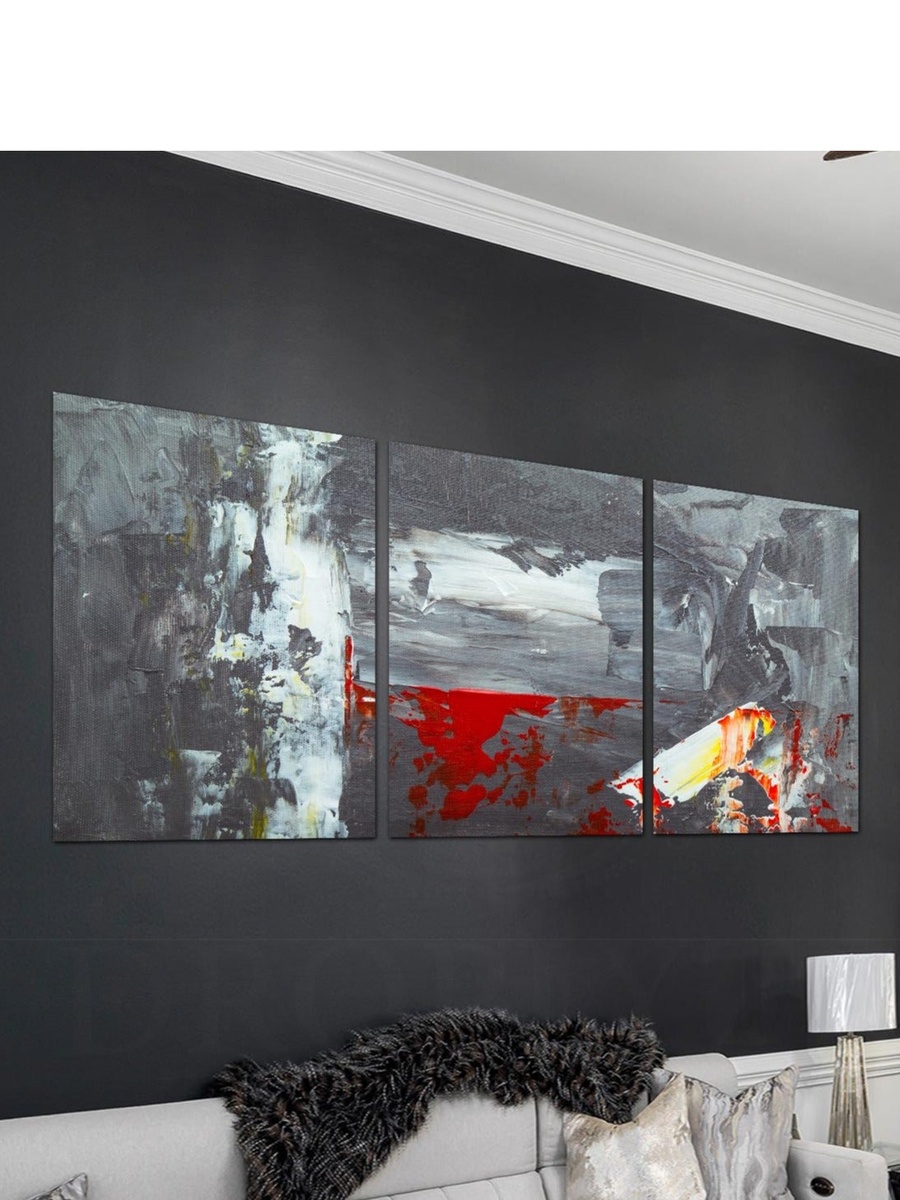3-Piece Framed Canvas Abstract Painting Wall Art, 120cm x 60cm