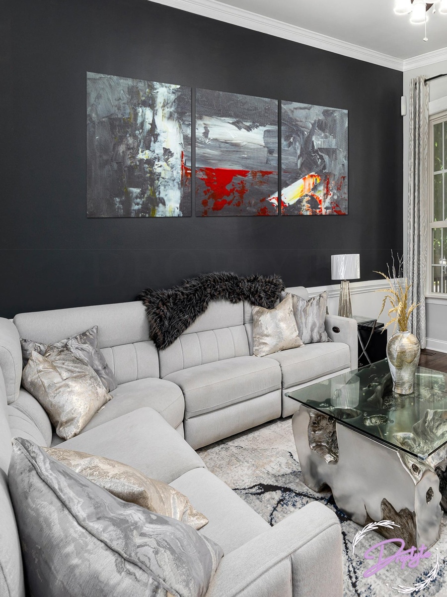 3-Piece Framed Canvas Abstract Painting Wall Art, 120cm x 60cm