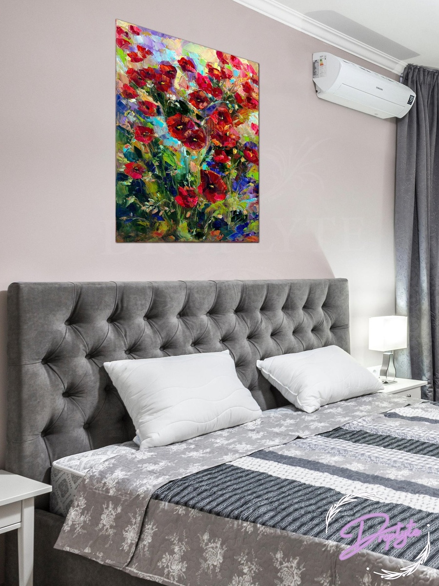 Abstract Red Roses Painting Decorative Wall Art, 40cm x 60cm