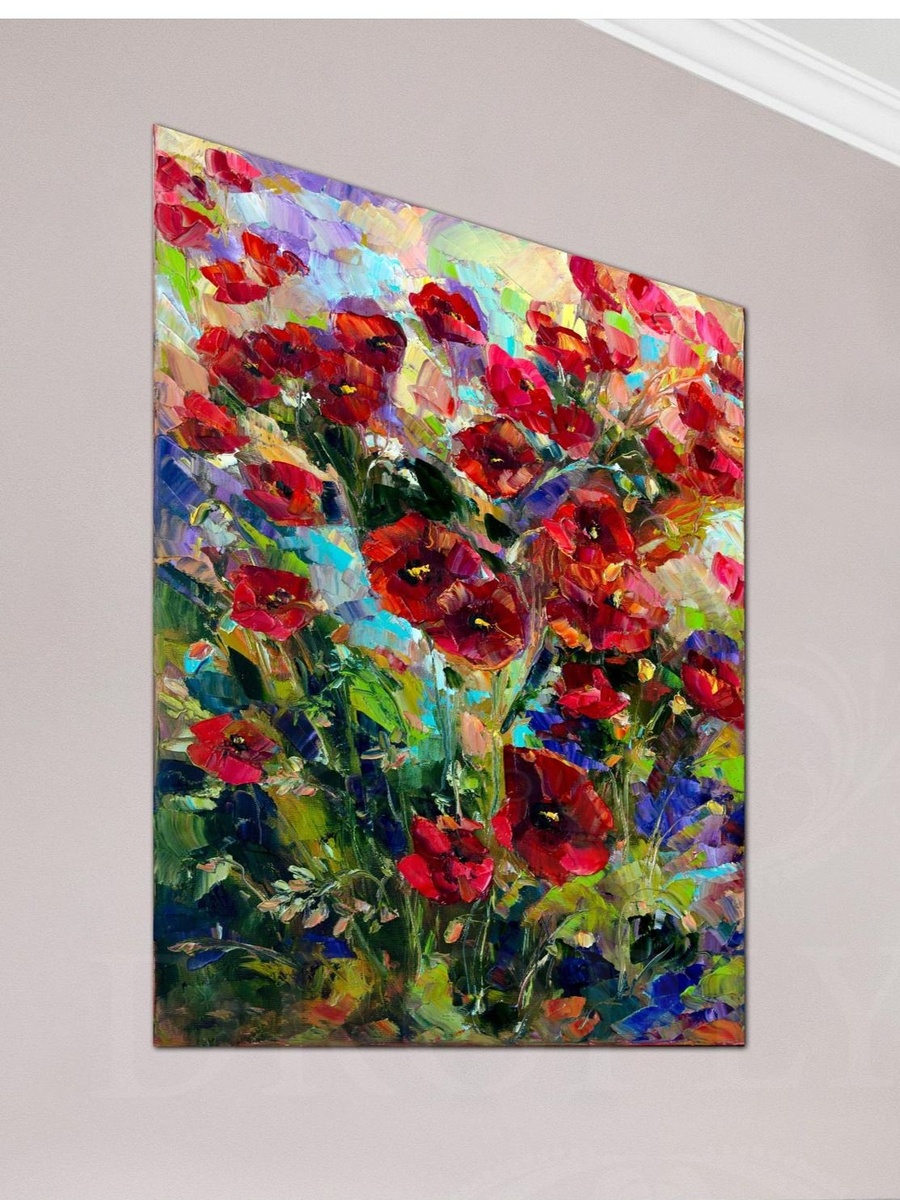 Abstract Red Roses Painting Decorative Wall Art, 40cm x 60cm