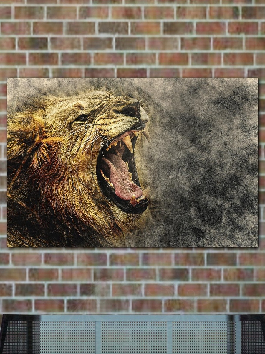 Beautiful Lion Painting Decorative Wall Art, 60cm x 40cm