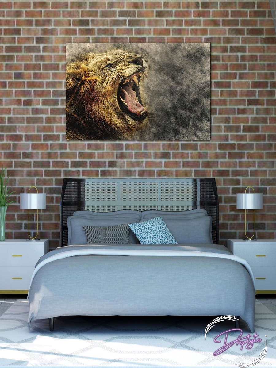 Beautiful Lion Painting Decorative Wall Art, 60cm x 40cm