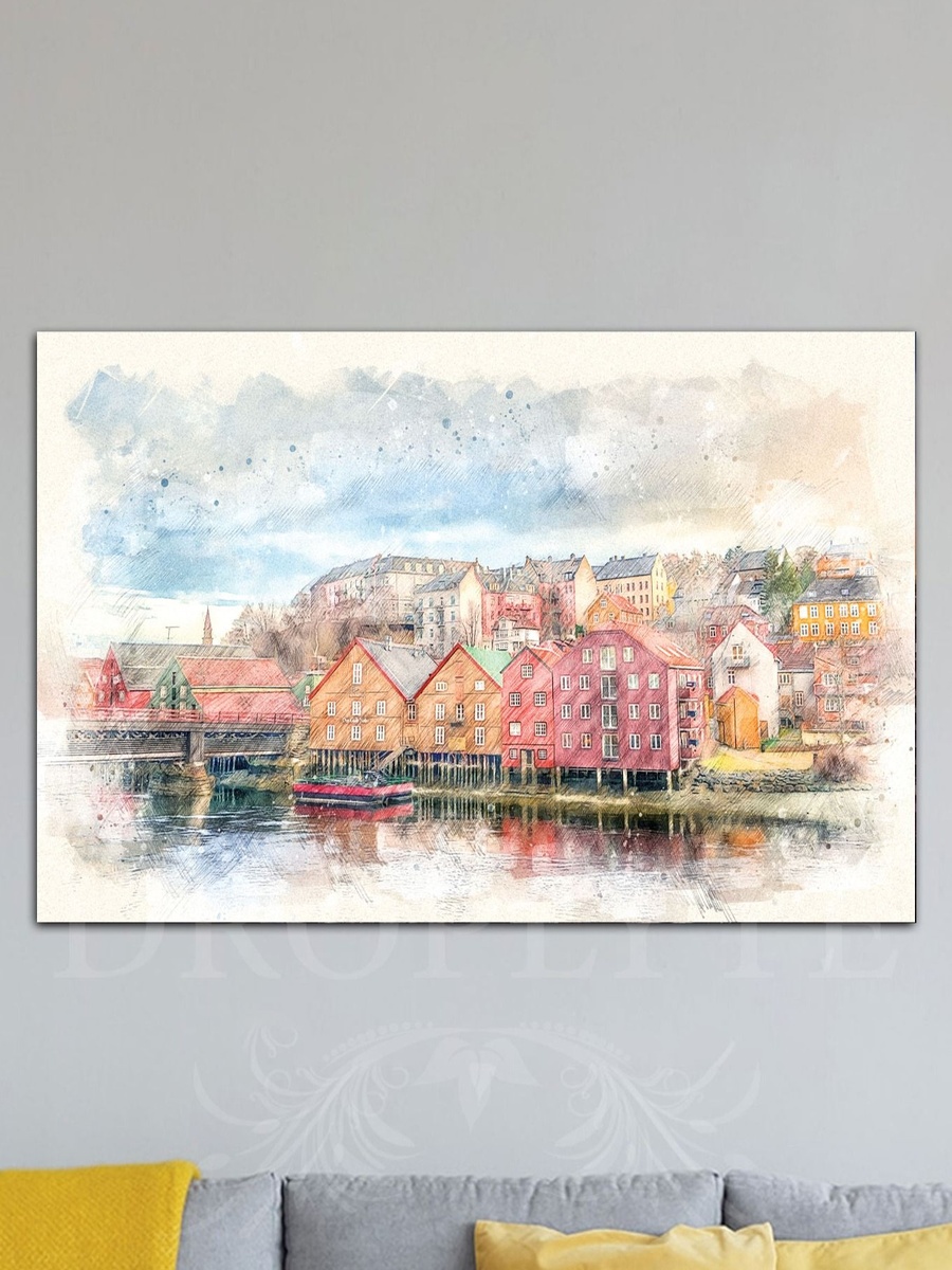 Beautiful City View Painting Decorative Wall Art, 60cm x 40cm