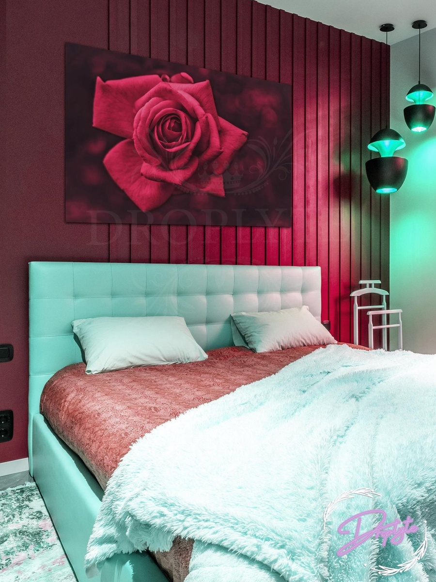 Red Rose in the Dark Decorative Wall Art, 40cm x 30cm
