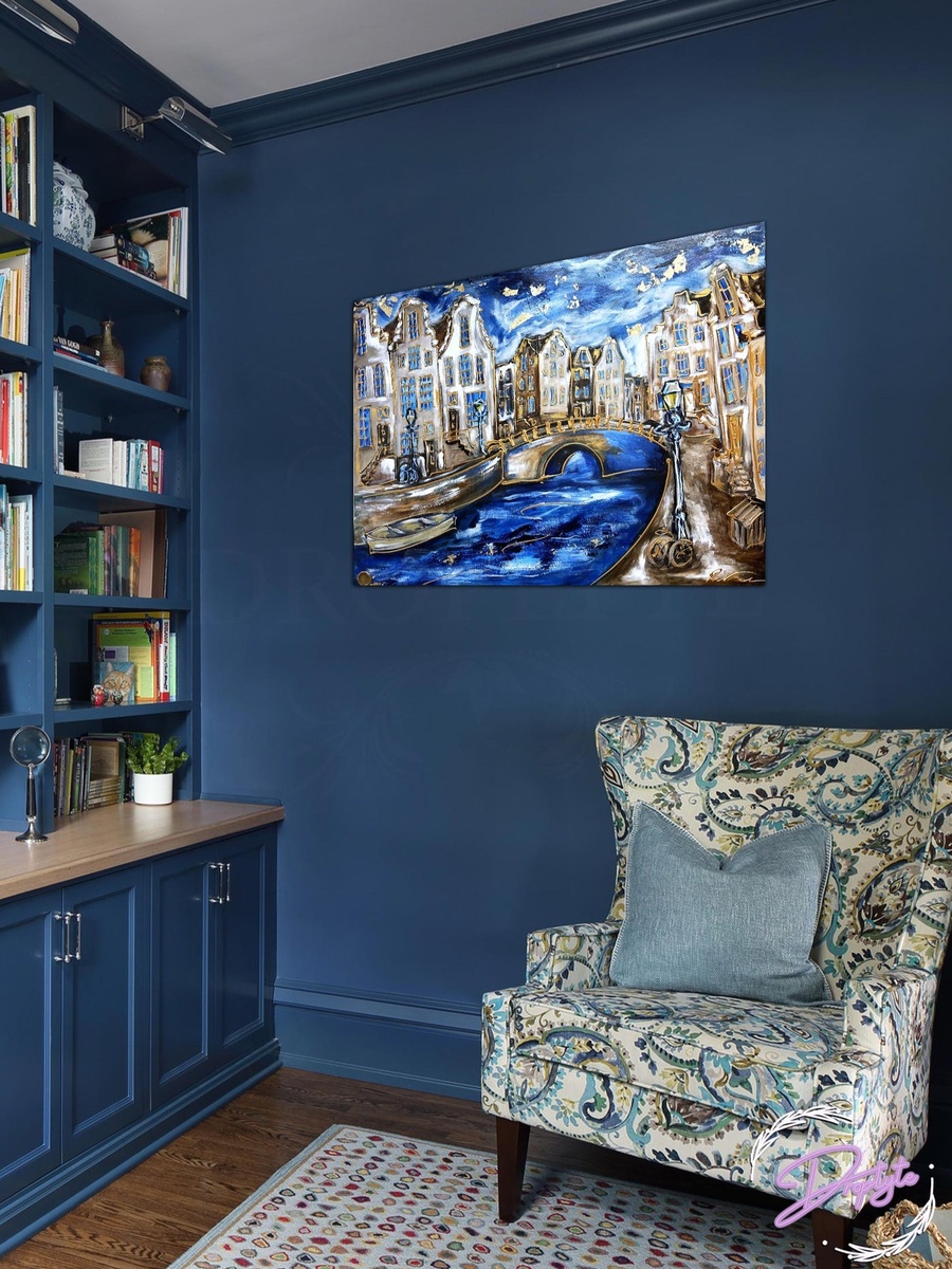 Multicolor Buildings Abstract Painting Decorative Wall Art, 60cm x 40cm