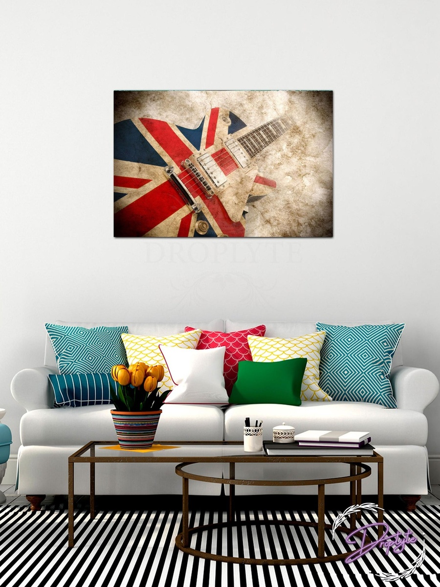 Beautiful Guitar Decorative Wall Art Canvas with Wooden Frame, 60cm x 40cm