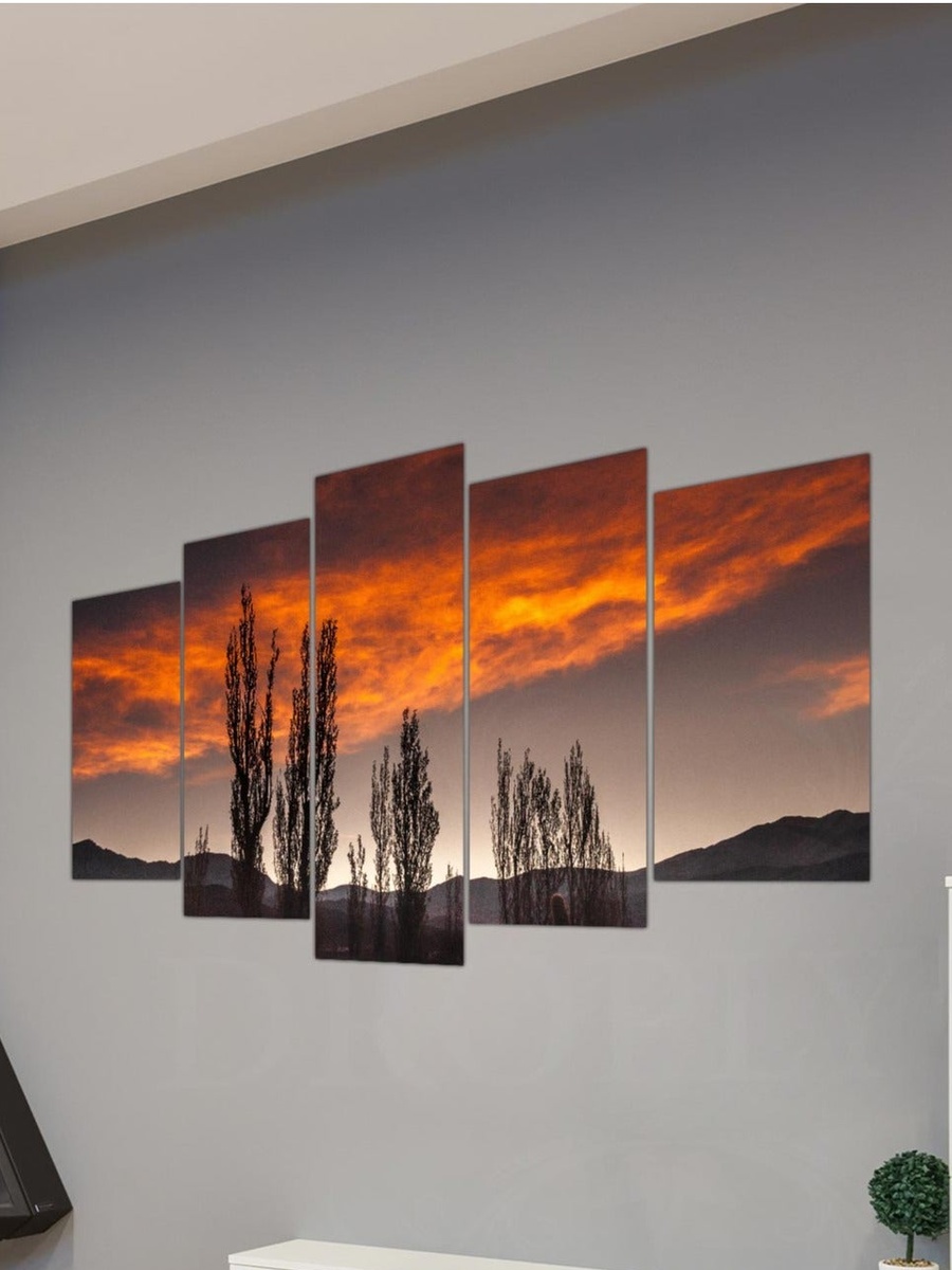 5-Piece Multicolor Landscape Decorative Wall Art 100cm x 60cm