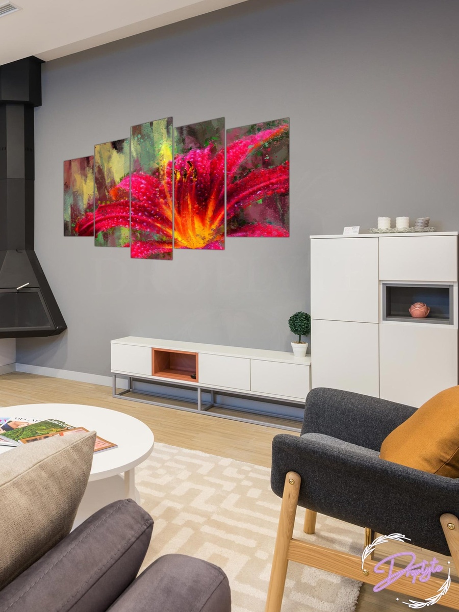 5-Piece Multicolor Flowers Abstract Painting Decorative Wall Art 100cm x 60cm