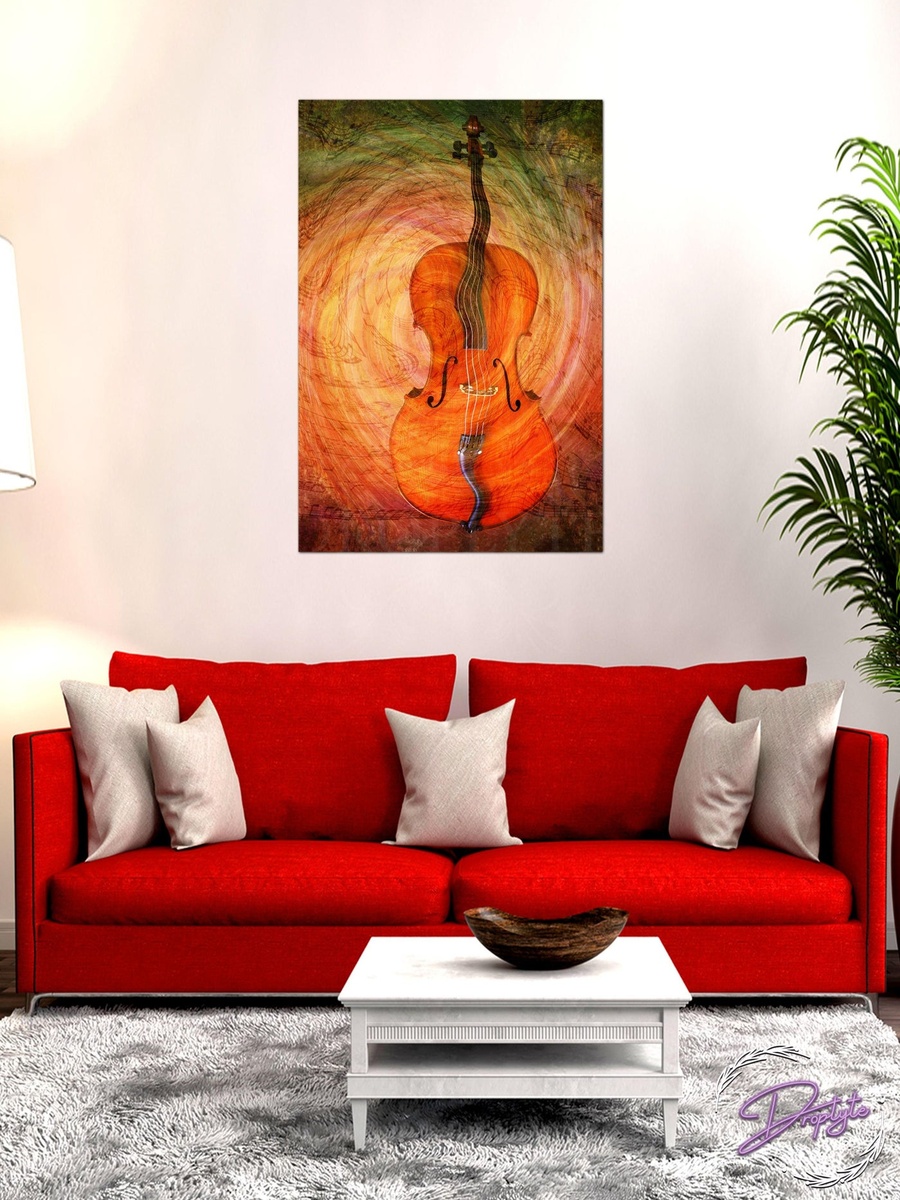 Decent Guitar with Music Painting Decorative Wall Art 40cm x 60cm
