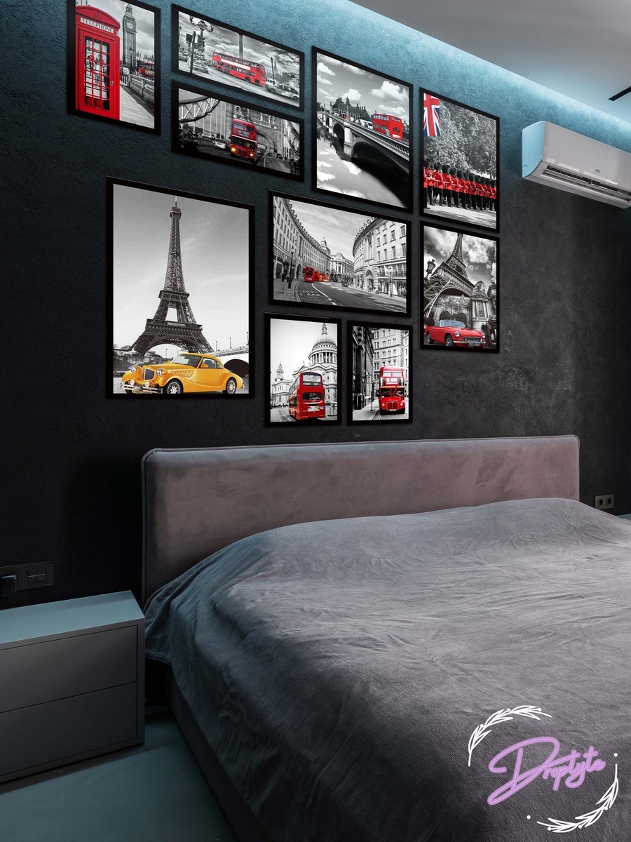 10-Piece Eifel Tower and Paris City Street Artwork Decorative Wall Art, 120cm x 80cm