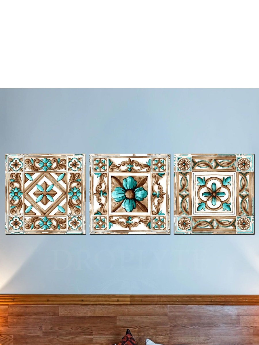 3-Piece Vintage Art Design Decorative Wall Art 90cm x 30cm