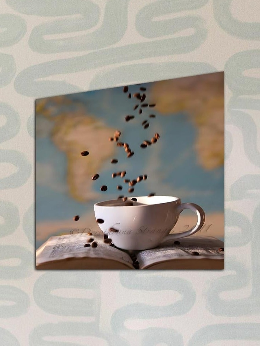 Coffee Cup Canvas Wall Art, 50cm x 50cm