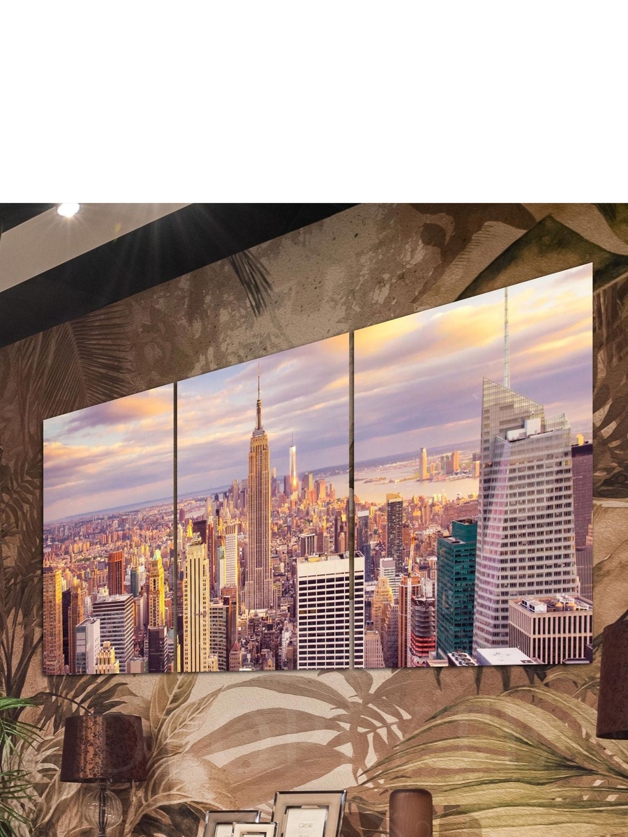 3-Piece Empire State Building Decorative Wall Art, 120cm x 60cm