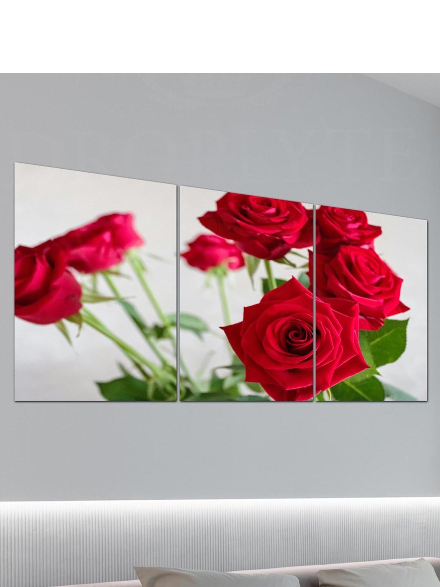 3-Piece Framed Canvas Flower Wall Art, 120cm x 60cm