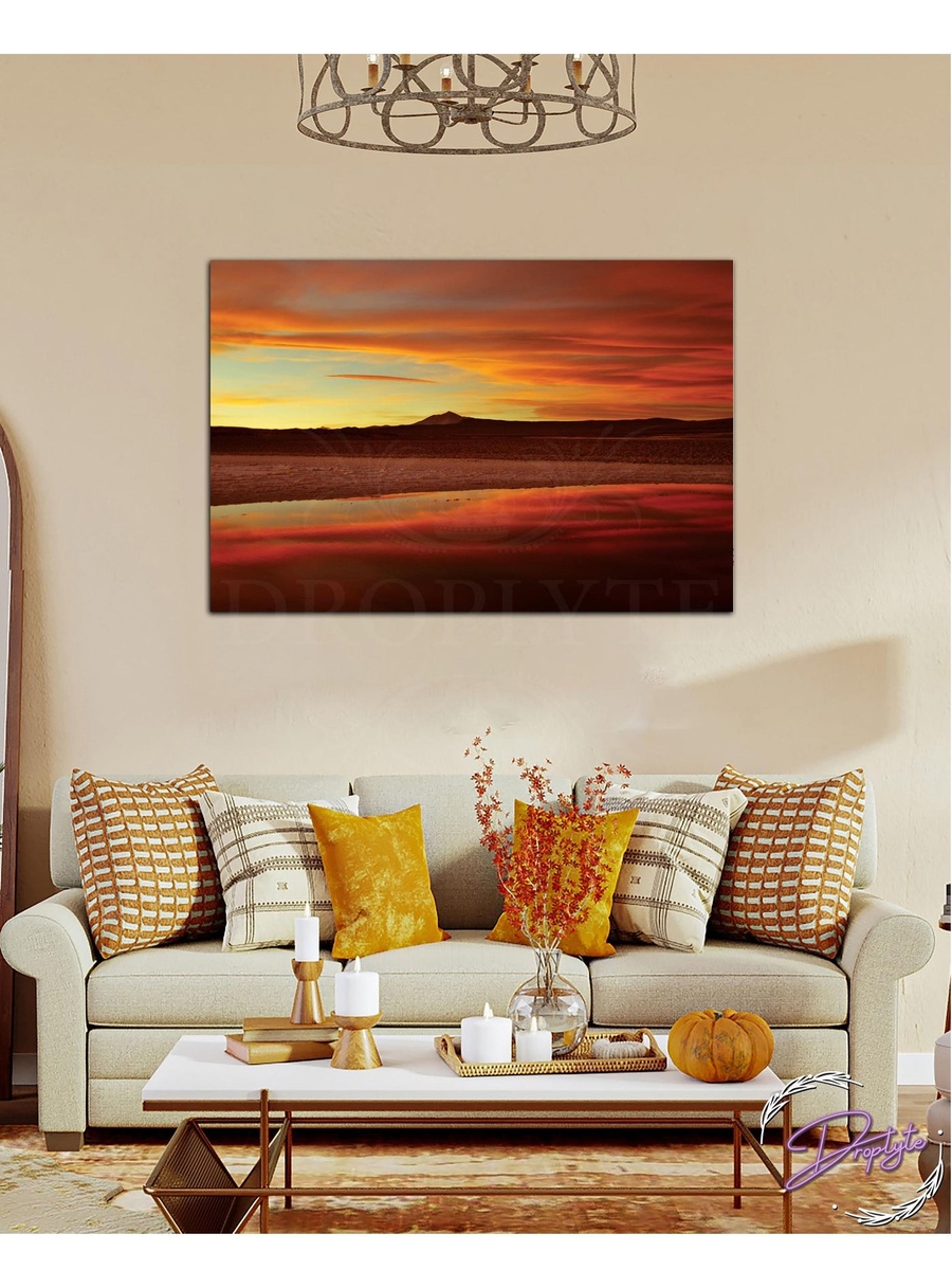Beautiful Sea View at Evening Painting Decorative Wall Art, 60cm x 40cm