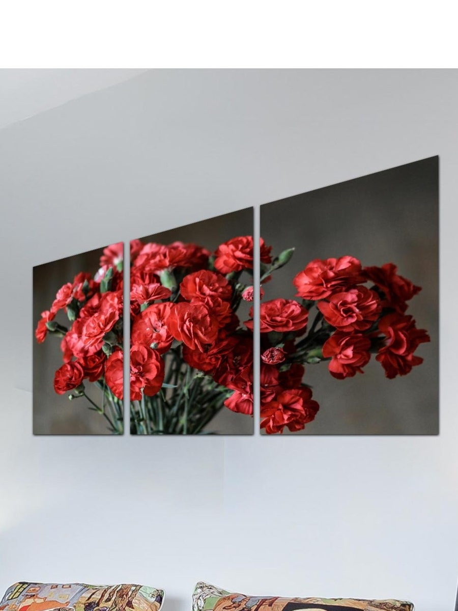 3-Piece Framed Canvas Flowers Wall Art, 120cm x 60cm