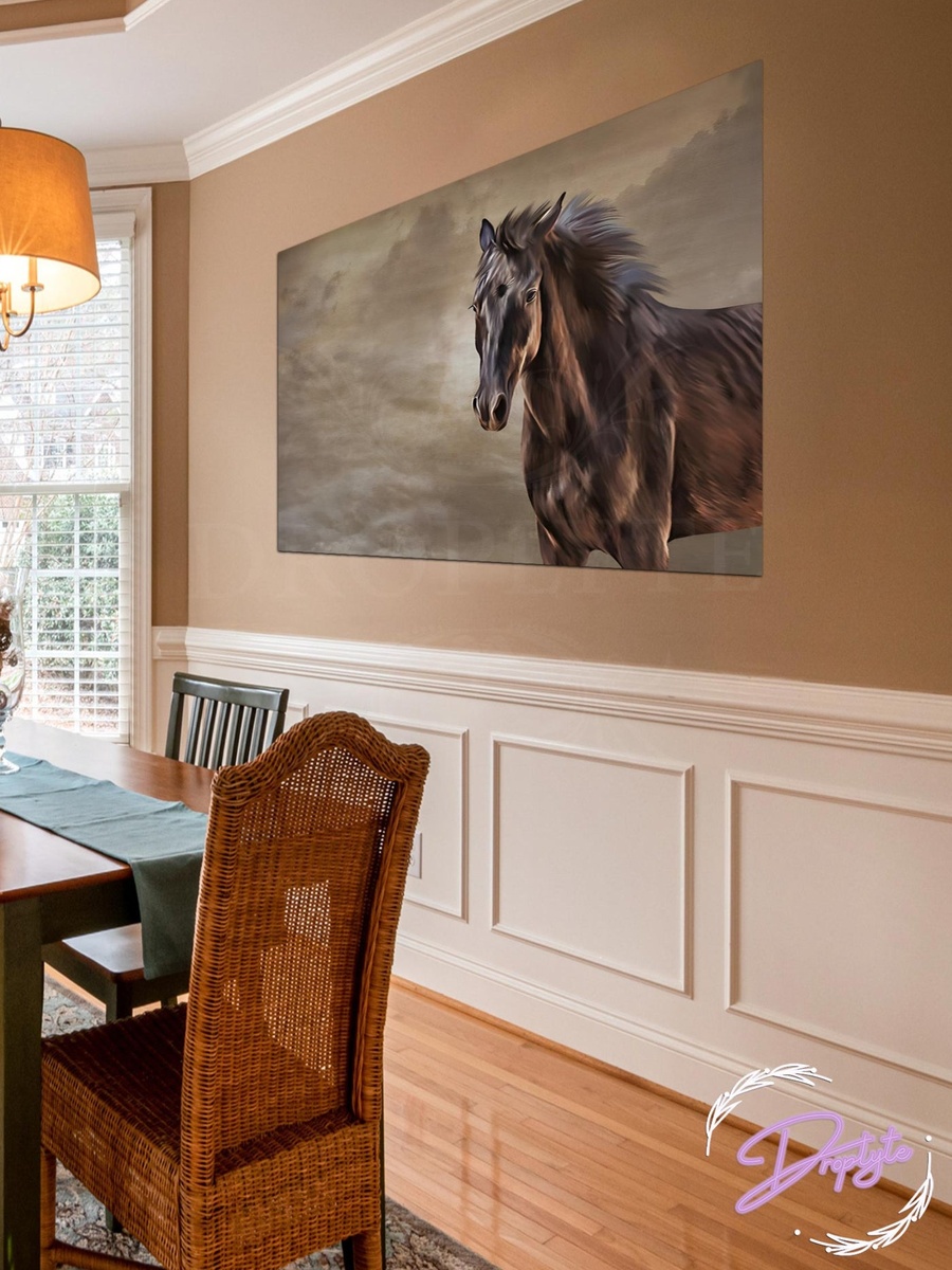 Brown Horse Painting Decorative Wall Art, 60cm x 40cm