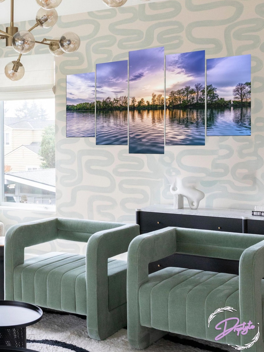 5-Piece Multicolor Beach Seascape Decorative Wall Art 100cm x 60cm