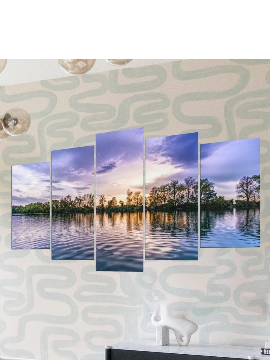 5-Piece Multicolor Beach Seascape Decorative Wall Art 100cm x 60cm