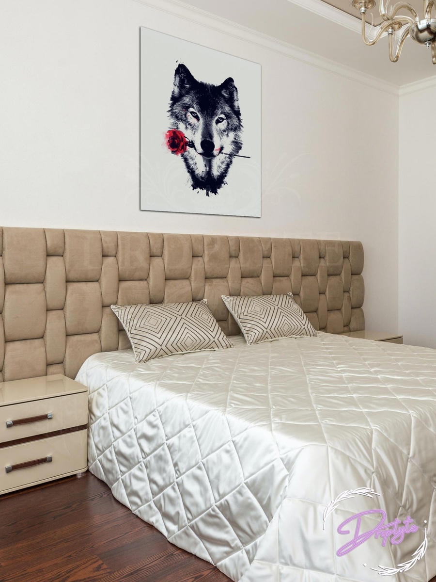 Beautiful Wolf Wall Art Canvas with Wooden Frame, 30cm x 40cm