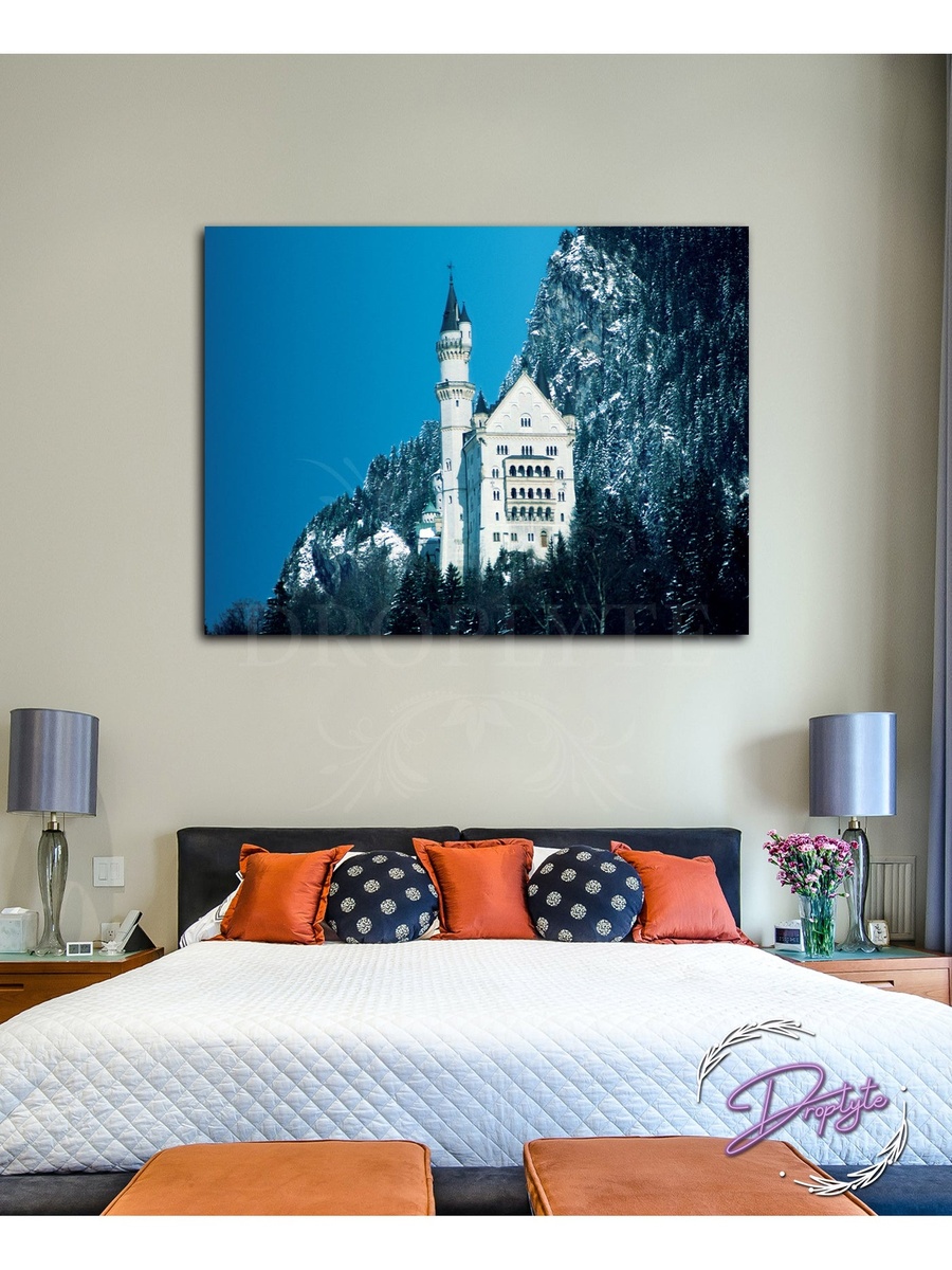 Beautiful Building Wall Art Canvas with Wooden Frame, 40cm x 30cm
