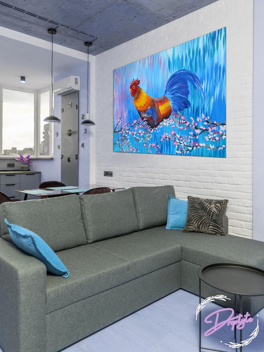 Animal Blue Painting Decorative Wall Art, 60cm x 40cm