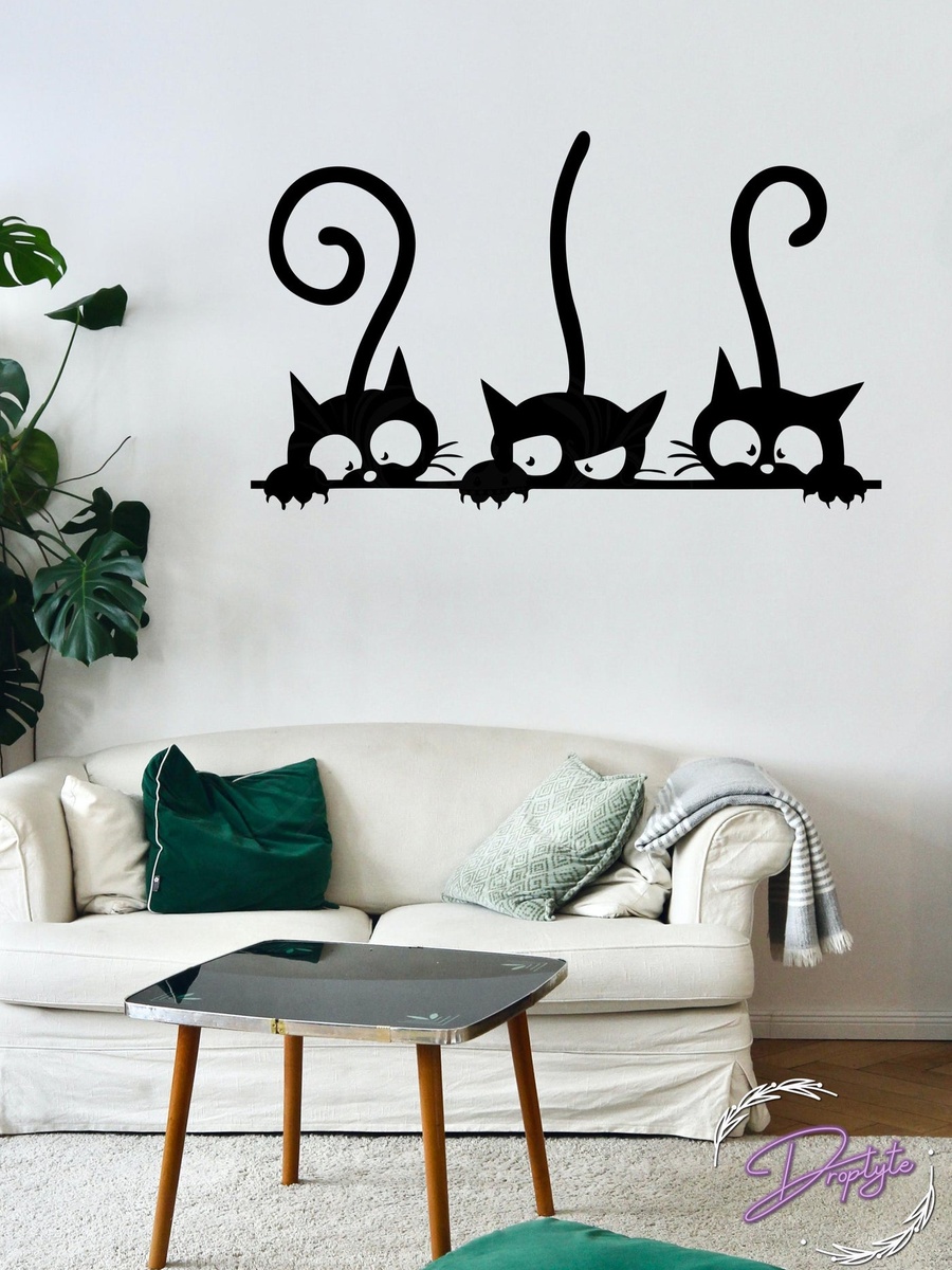 Diy Art Cute Cat Wall Stickers
