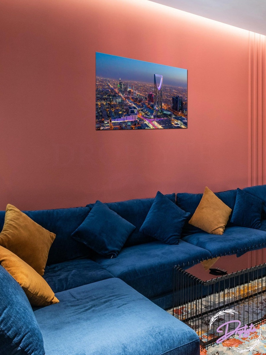 Multicolor City View Skyline Decorative Wall Art, 60cm x 40cm