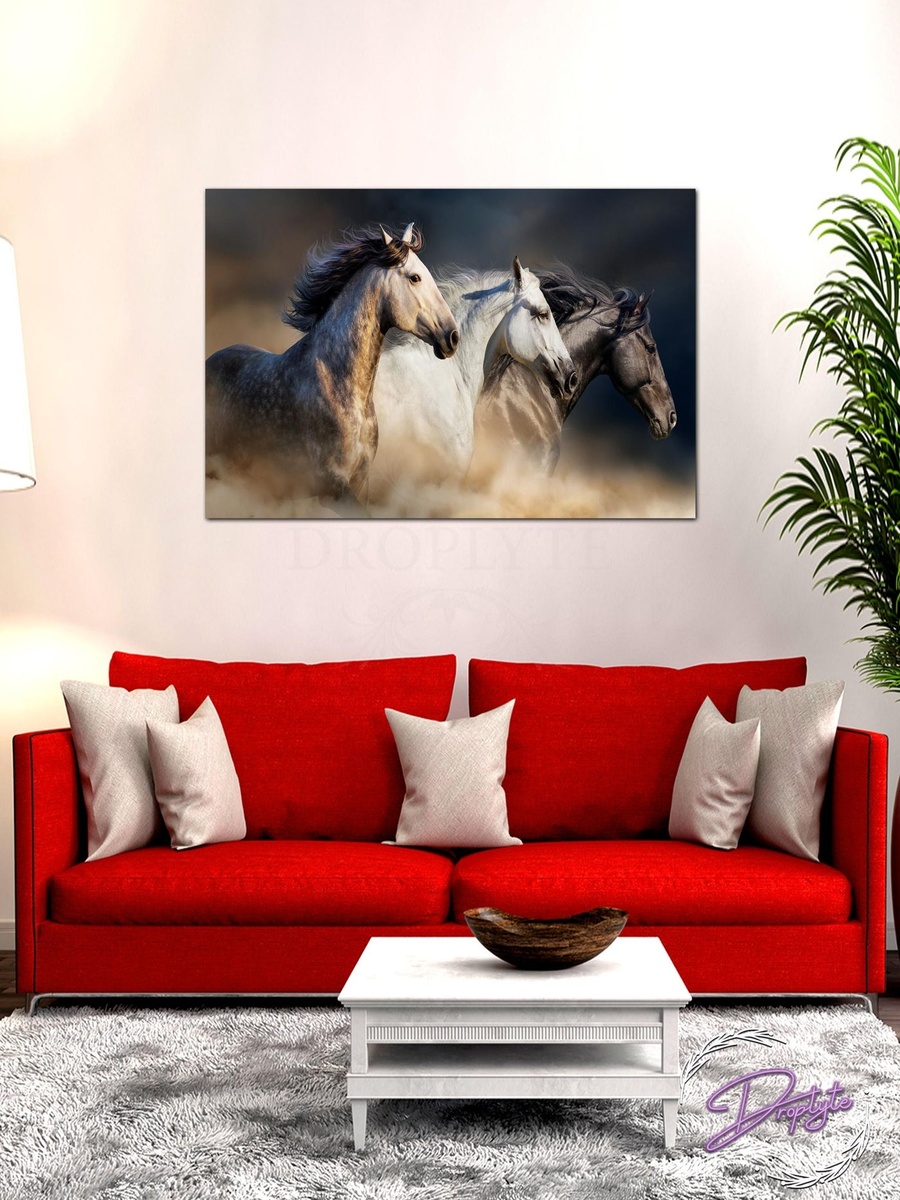 Beautiful Horse Painting Decorative Wall Art MDF 60cm x 40cm