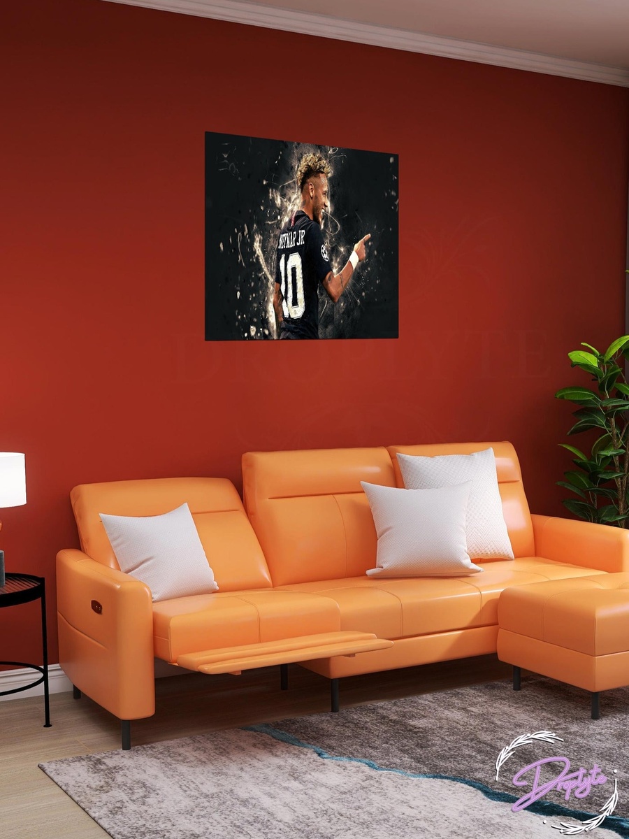 Neymar Junior Football Player Decorative Wall Art, 30cm x 30cm