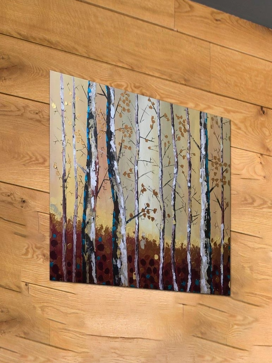 Multicolor Abstract Trees Painting Decorative Wall Art, 50cm x 50cm