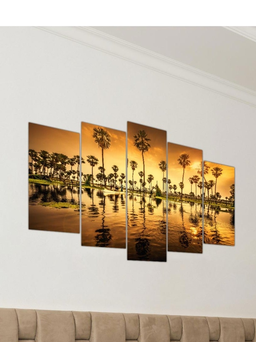 5-Piece Multicolor Landscape Decorative Wall Art 100cm x 60cm