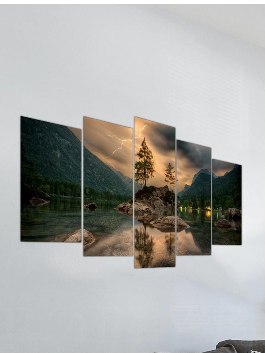 5-Piece Multicolor Landscape Decorative Wall Art 100cm x 60cm