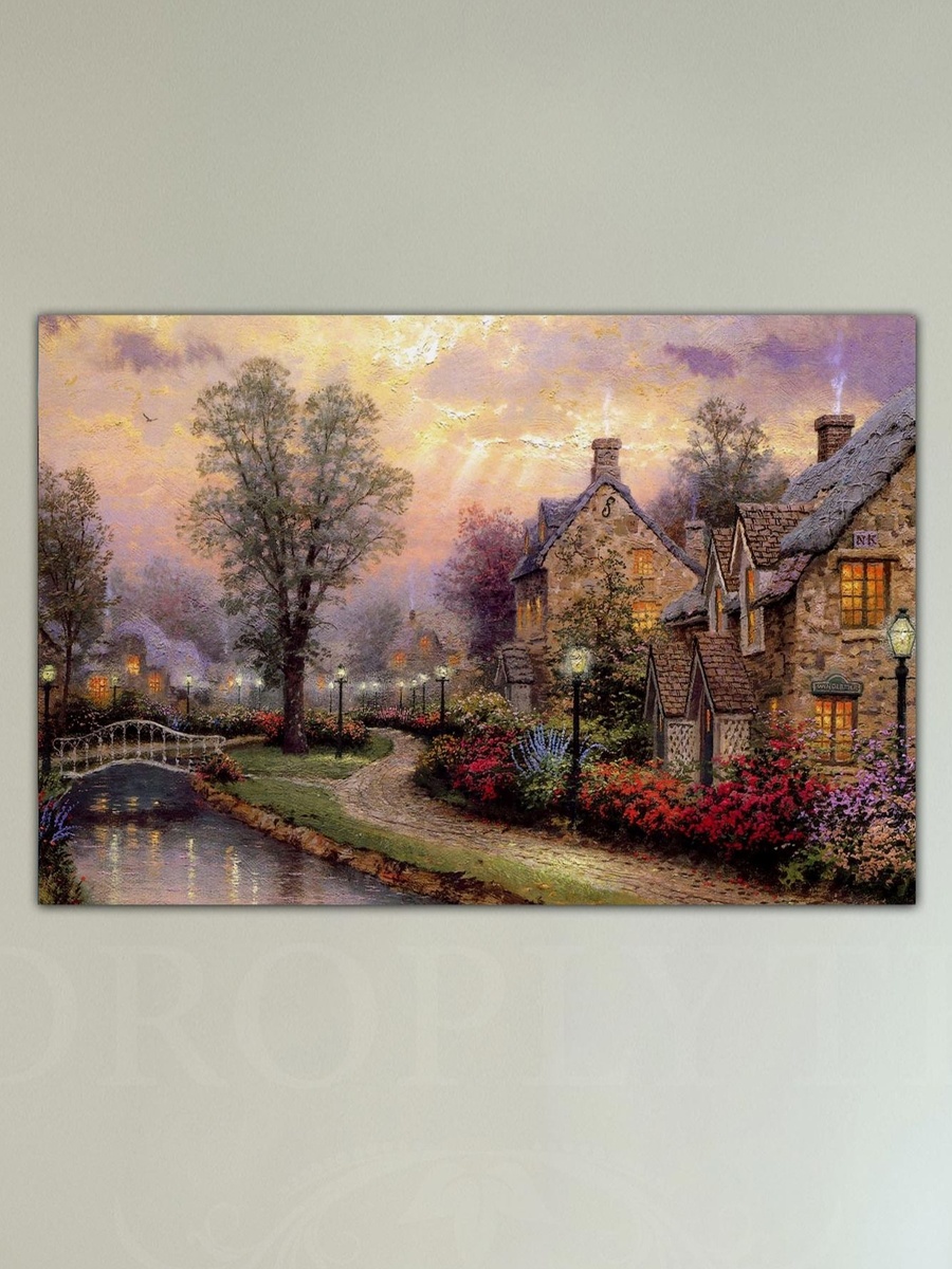 Vintage huts Painting Decorative Wall Art, 60cm x 40cm