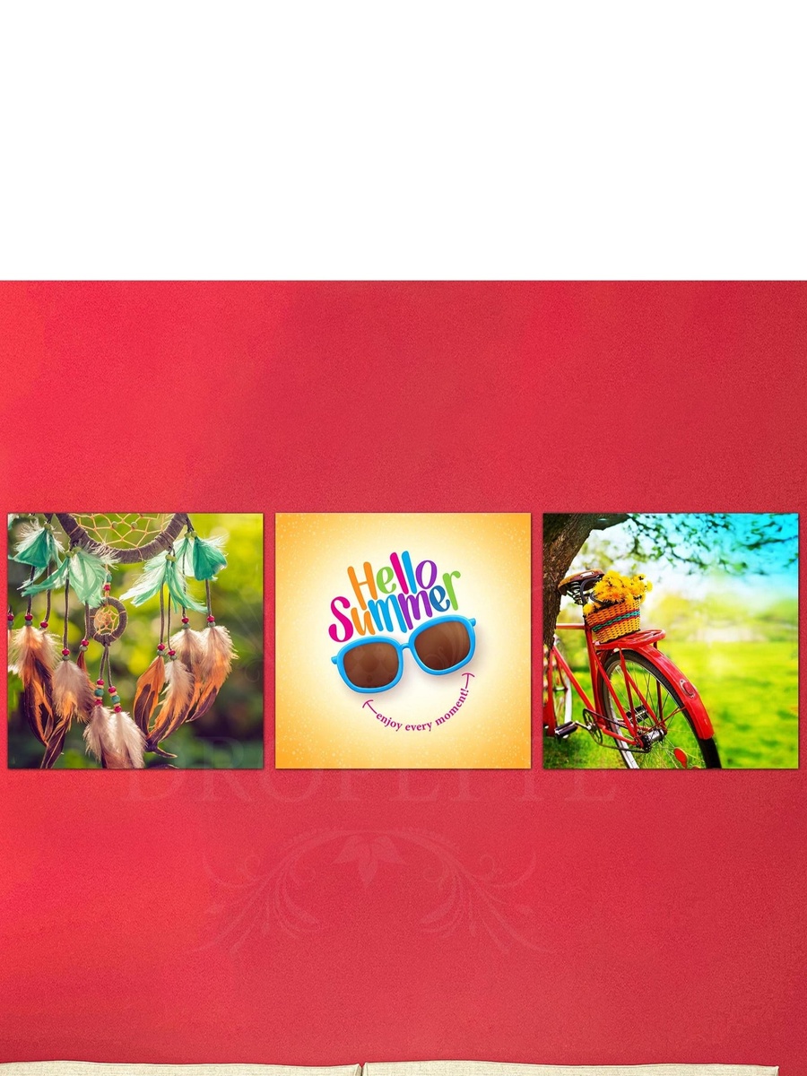 3-Piece Hello Summer Decorative Wall Art 90cm x 30cm