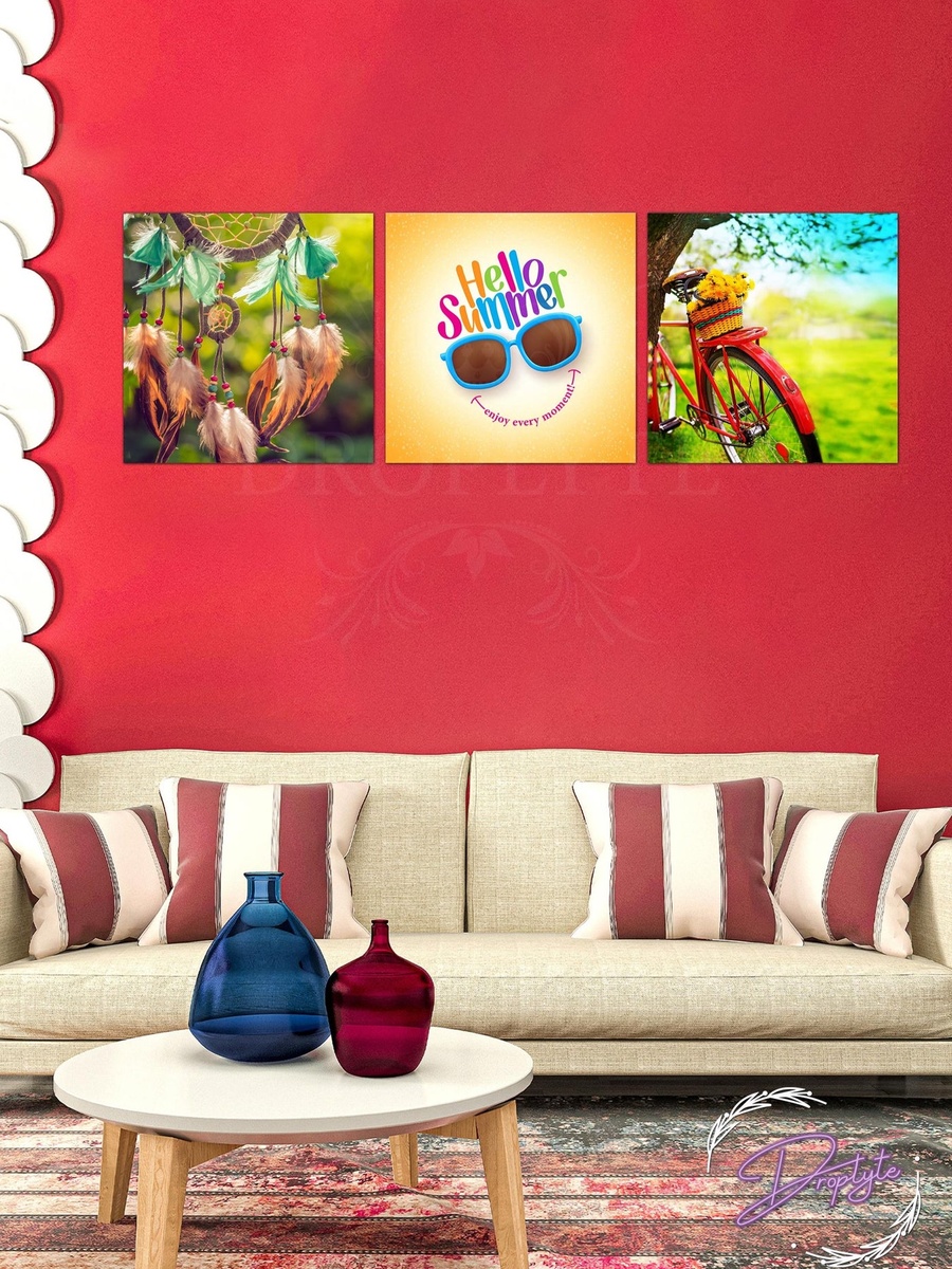 3-Piece Hello Summer Decorative Wall Art 90cm x 30cm