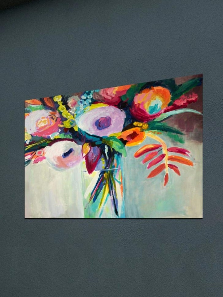 Multicolor Abstract Flowers Painting Decorative Wall Art, 40cm x 30cm